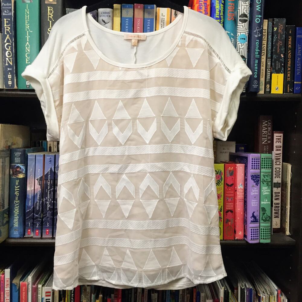 Skies Are Blue Layered Chevron Triangle Top XS